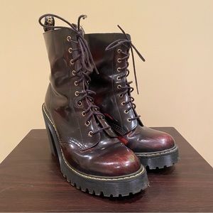 Dr. Marten’s Kendra Cherry Leather Heeled Boots